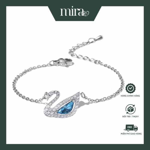 Vòng tay nữ CDE Crystal Swan Bracelet Blue