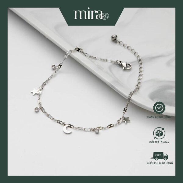 Lắc chân nữ Moon & Star Anklet Silver