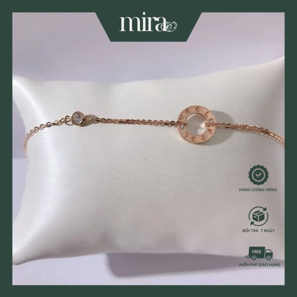 Lắc chân nữ Love Engraved Rose Gold