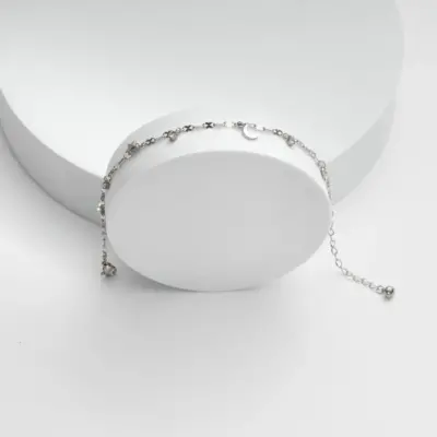 Moon & Star Anklet Silver
