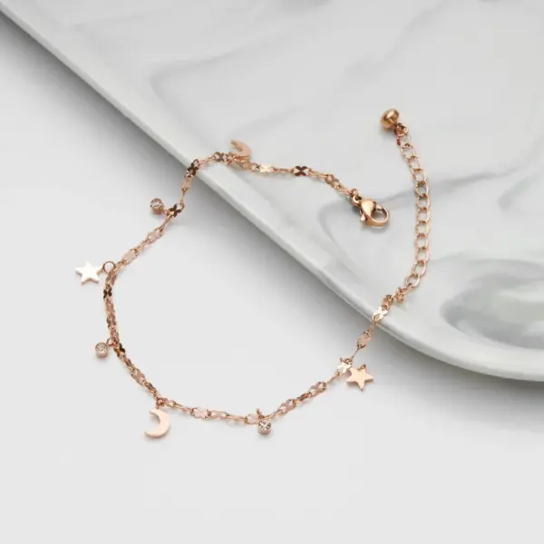 Lắc chân nữ Moon & Star Anklet Gold