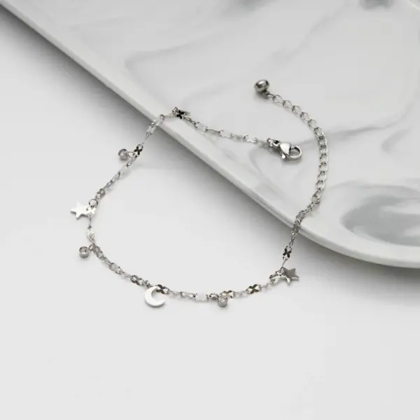 Lắc chân nữ Moon & Star Anklet Silver