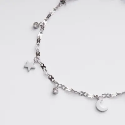 Lắc chân nữ Moon & Star Anklet Silver